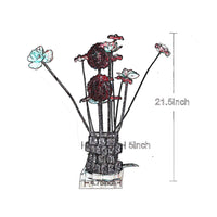 Accent Table Lamp, LED, Red Roses, Crystal Square Vase, Chrome 21 Inch -BM324415