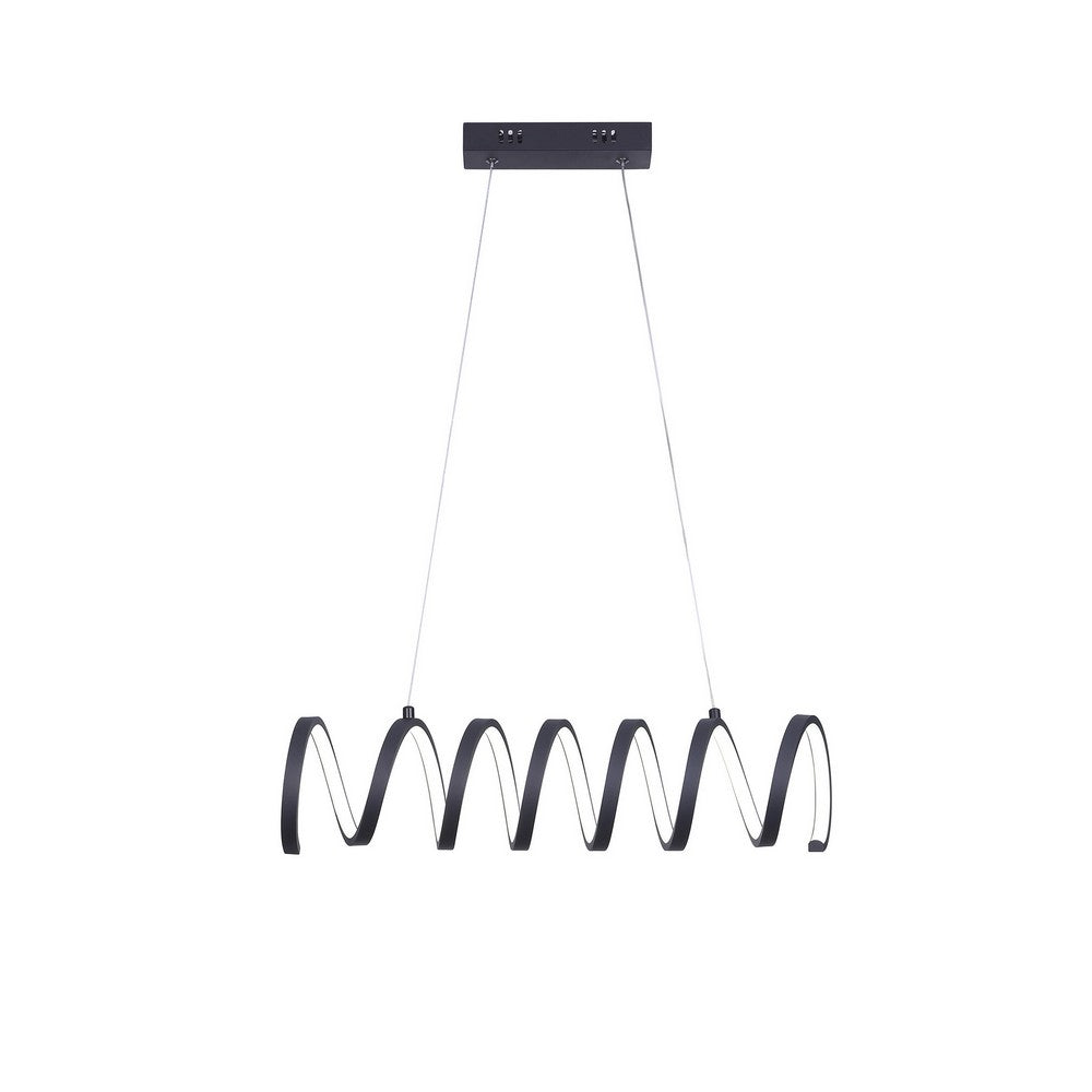 Modern Ceiling Pendant Light, Suspended Aluminum Spiral Loop, 23 Inch -BM324498