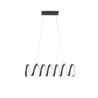Modern Ceiling Pendant Light, Suspended Aluminum Spiral Loop, 23 Inch -BM324498