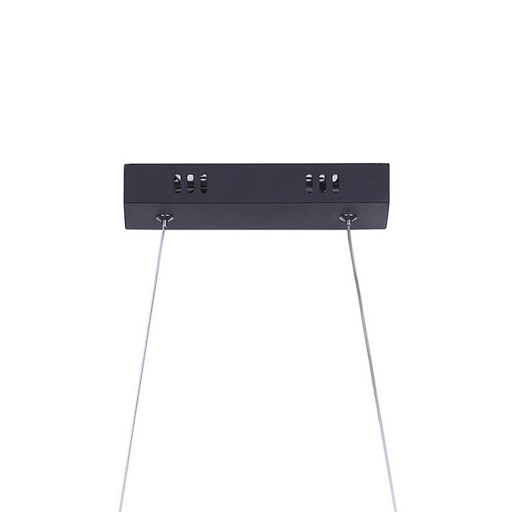 Modern Ceiling Pendant Light, Suspended Aluminum Spiral Loop, 23 Inch -BM324498