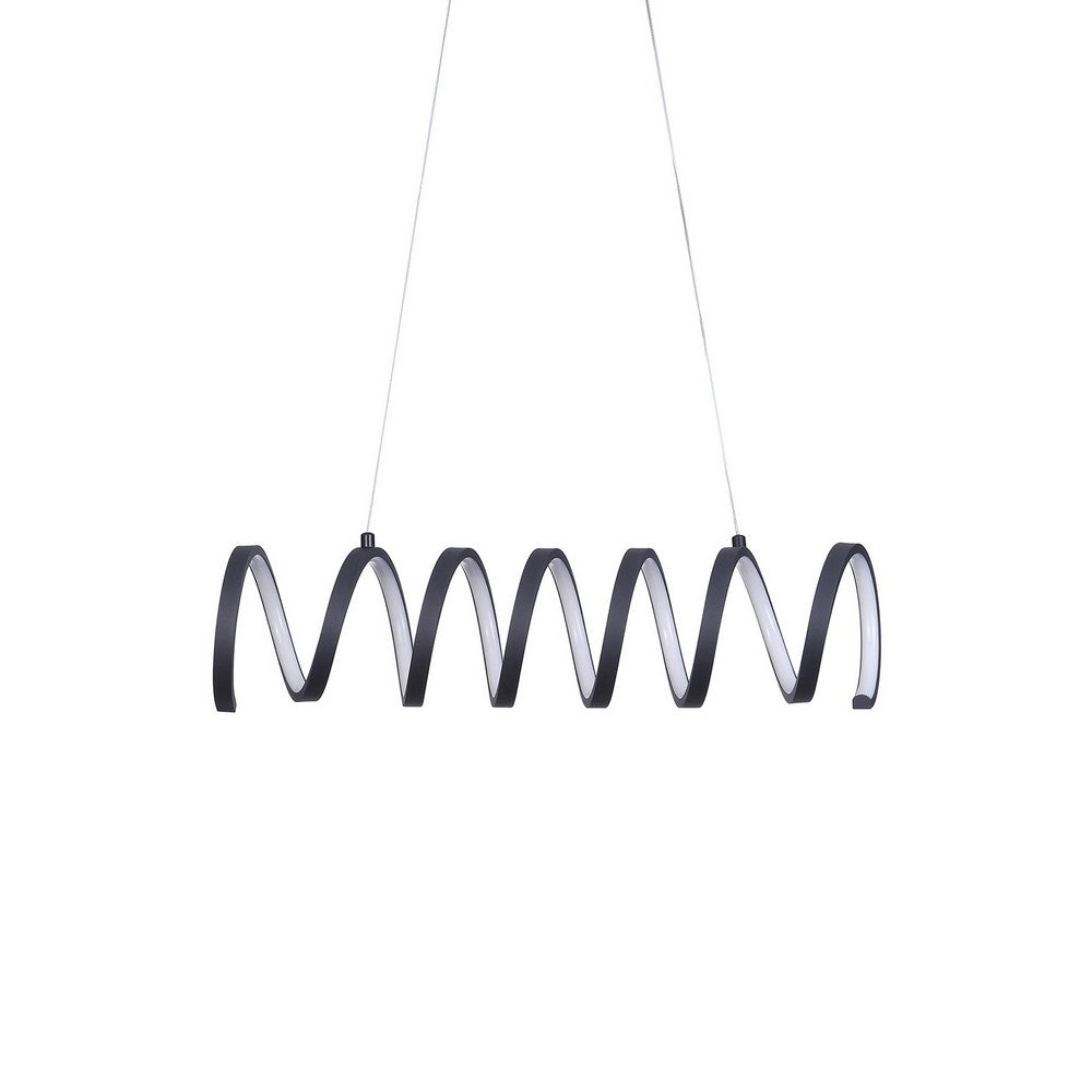 Modern Ceiling Pendant Light, Suspended Aluminum Spiral Loop, 23 Inch -BM324498