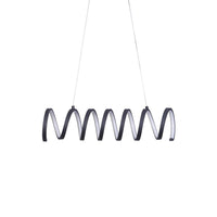 Modern Ceiling Pendant Light, Suspended Aluminum Spiral Loop, 23 Inch -BM324498