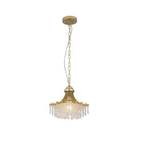 Accent Chandelier, Classic Crystal Inspired Cascade Gold Metal 12 Inch -BM324500