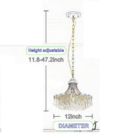 Accent Chandelier, Classic Crystal Inspired Cascade Gold Metal 12 Inch -BM324500