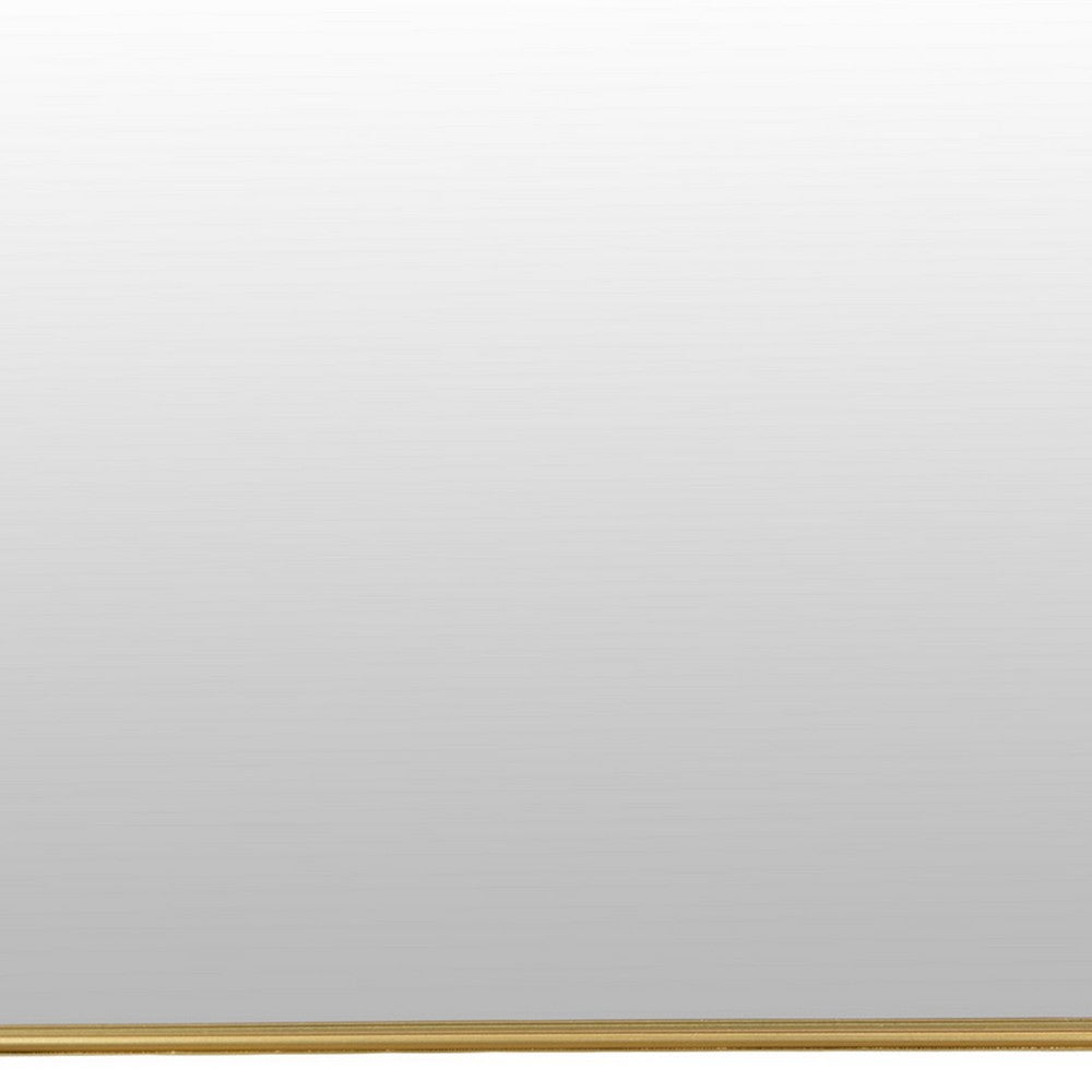 Rectangular Wall Mirror Decoration with Shelf, 17 x 24, Gold Metal -BM324523
