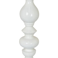 Naze Tabletop Candle Holder with Turned Accents, 23 Inch White Resin -BM324535