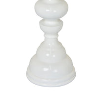 Naze Tabletop Candle Holder with Turned Accents, 23 Inch White Resin -BM324535