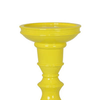 Naze Tabletop Candle Holder with Turned Accents, 23 Inch Yellow Resin -BM324536