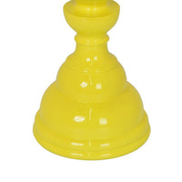 Naze Tabletop Candle Holder with Turned Accents, 23 Inch Yellow Resin -BM324536
