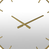 Round Wall Clock with Mirror Finished Face, 24 Inch Gold Metal Frame -BM324545