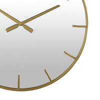 Round Wall Clock with Mirror Finished Face, 24 Inch Gold Metal Frame -BM324545