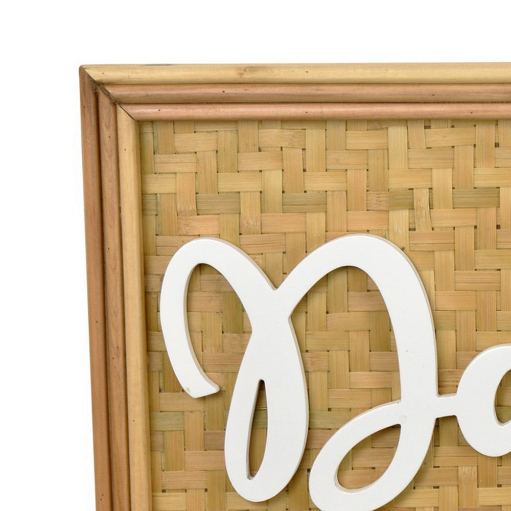 Darling Wall Decor Sign, 28 Inch Brown Wood Background, White -BM324547