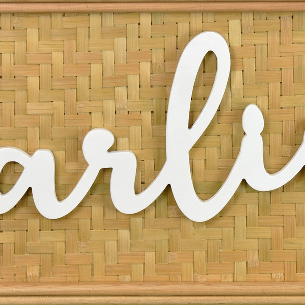 Darling Wall Decor Sign, 28 Inch Brown Wood Background, White -BM324547