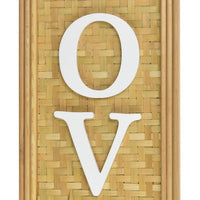 Love Wall Decor Sign, 10x28 Inch Brown Wood Background, White Woven -BM324549