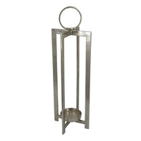 Siana 31 Inch Lantern Candle Holder, Classic Silver Finished Metal -BM324566