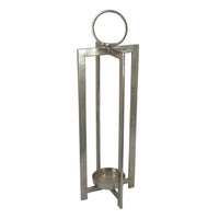Siana 31 Inch Lantern Candle Holder, Classic Silver Finished Metal -BM324566
