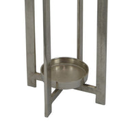 Siana 31 Inch Lantern Candle Holder, Classic Silver Finished Metal -BM324566