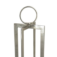 Siana Lantern Candle Holder, 27 Inch Tall, Silver Finished Metal Frame -BM324567