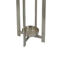Siana Lantern Candle Holder, 27 Inch Tall, Silver Finished Metal Frame -BM324567