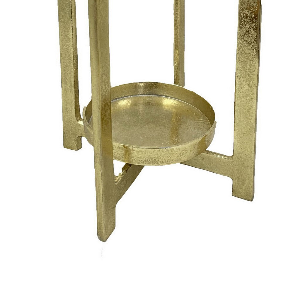 Siana Lantern Candle Holder, 20 Inch Classic Gold Finished Metal Frame -BM324568
