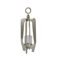 Brie Candle Holder Lantern, 23 Inch, Silver Metal Frame, Glass Shade -BM324637