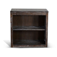 Sofi Small Bookcase, X Cross Panels, 2 Shelves, Dark Brown Veneer -BM324773