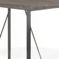 Zayle Counter Height Table, Dark Brown Mahogany Wood, Metal, 47 Inch -BM324813