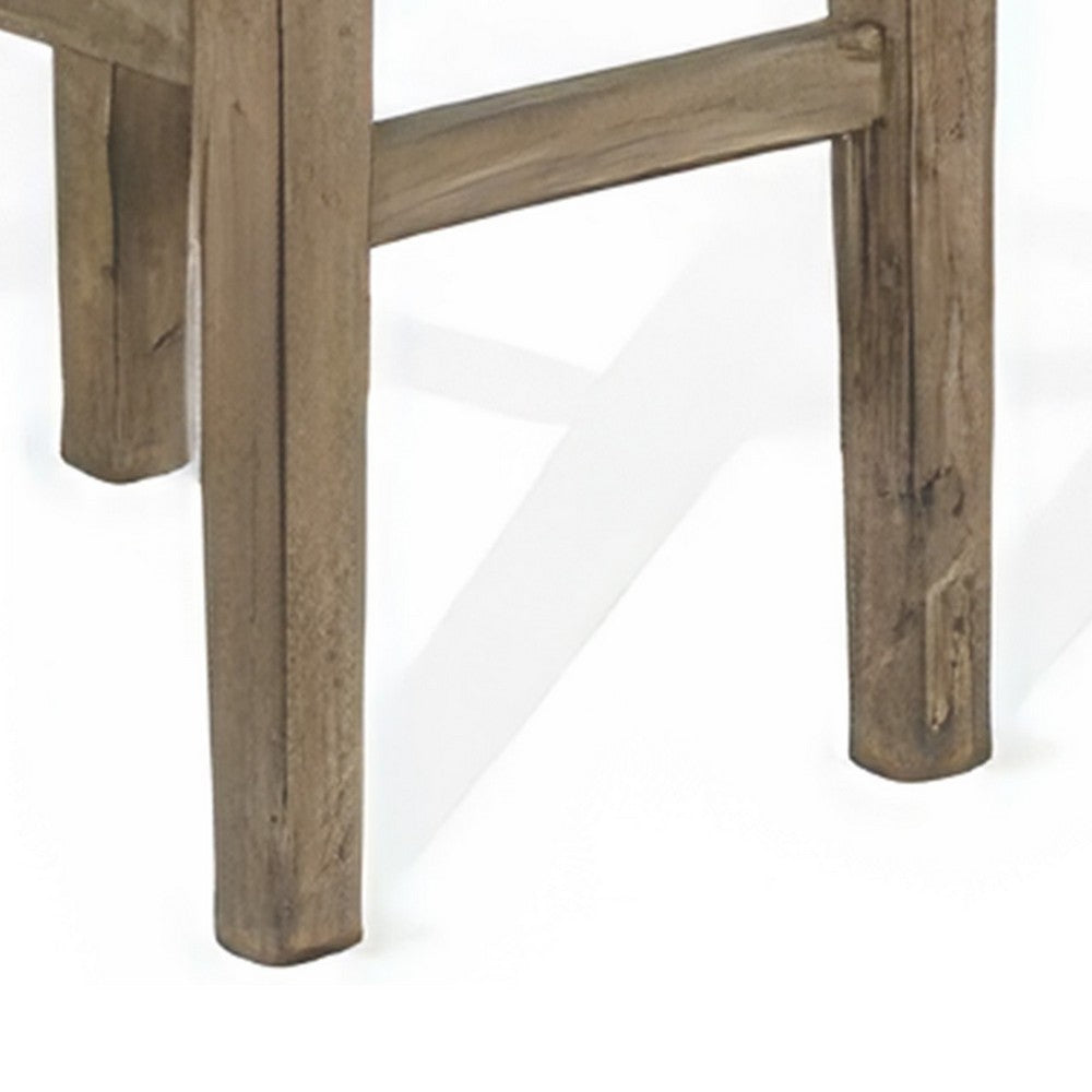 Yael Barstool, Set of 2, Black Faux Leather Cushioned, Taupe MahoganyWood - BM324825
