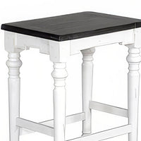 Orso Counter Height Stool Set of 2, White, Dark Brown Mahogany Wood -BM324844