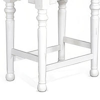 Orso Counter Height Stool Set of 2, White, Dark Brown Mahogany Wood -BM324844