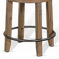 Yael Swivel Counter Stool Set of 2, Gray Faux Leather, Brown, Black -BM324871