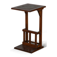 Jenne Sofa Side Table with Magazine Rack, 13 Inch Top, Dark Brown Wood -BM324919