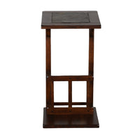 Jenne Sofa Side Table with Magazine Rack, 13 Inch Top, Dark Brown Wood -BM324919