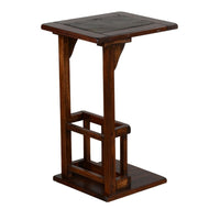 Jenne Sofa Side Table with Magazine Rack, 13 Inch Top, Dark Brown Wood -BM324919