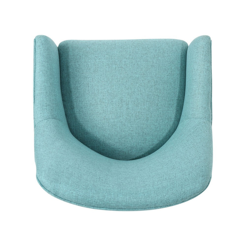 Heza Rolling Swivel Office Chair, Light Blue Fabric, Chrome Metal -BM324991