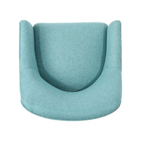 Heza Rolling Swivel Office Chair, Light Blue Fabric, Chrome Metal -BM324991