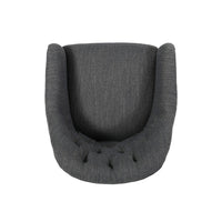 Nysa Swivel Rolling Office Chair, Tufted Dark Gray Fabric, Chrome -BM324995