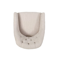 Nysa Swivel Office Chair, Tufted Beige Fabric, Chrome Steel -BM325037