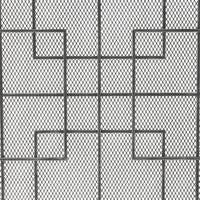 31x41 Fireplace Screen with Mesh, Contemporary Design, Black, Silver  -BM325079