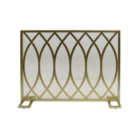 30x40 Fireplace Screen, Overlapping Round Lens Design, Gold Iron -BM325084