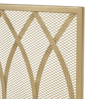 30x40 Fireplace Screen, Overlapping Round Lens Design, Gold Iron -BM325084