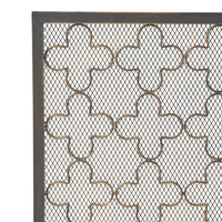 30x41 Fireplace Screen, Classic Clover Trellis, Black Gold Iron -BM325087
