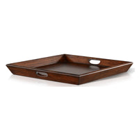 Odel Decorative Serving Tray, 27x27 Square Dark Brown Mahogany Wood -BM325137