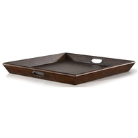 Flint Decorative Serving Tray, 27x27 Square Dark Rustic Oak Brown -BM325138