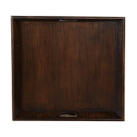 Flint Decorative Serving Tray, 27x27 Square Dark Rustic Oak Brown -BM325138