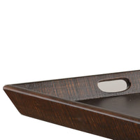 Flint Decorative Serving Tray, 27x27 Square Dark Rustic Oak Brown -BM325138