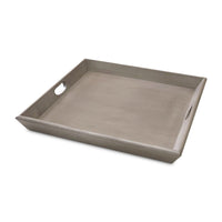 Eyna Decorative Serving Tray, 27x27 Square Taupe Gray Mindi Wood -BM325139
