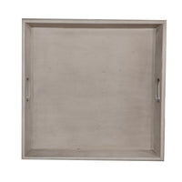 Eyna Decorative Serving Tray, 27x27 Square Taupe Gray Mindi Wood -BM325139