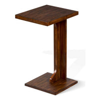 Reggie Sofa Side C Table, 15x12.5 Inch Mocha Brown Mahogany Wood -BM325145