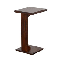 Reggie Sofa Side C Table, 15x12.5 Inch Mocha Brown Mahogany Wood -BM325145